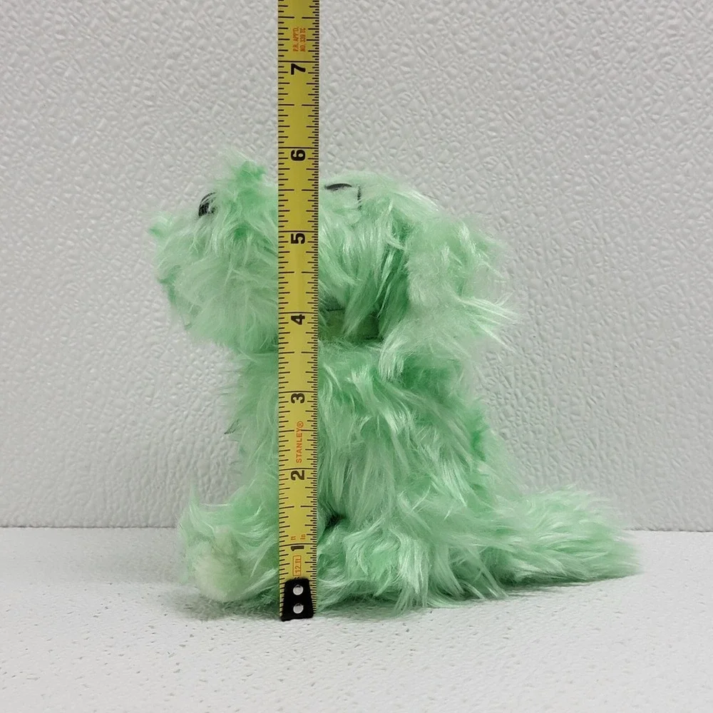 Vintage Russ Berrie Curly Jr. Green Shamrock Bow Ribbon Dog Plush